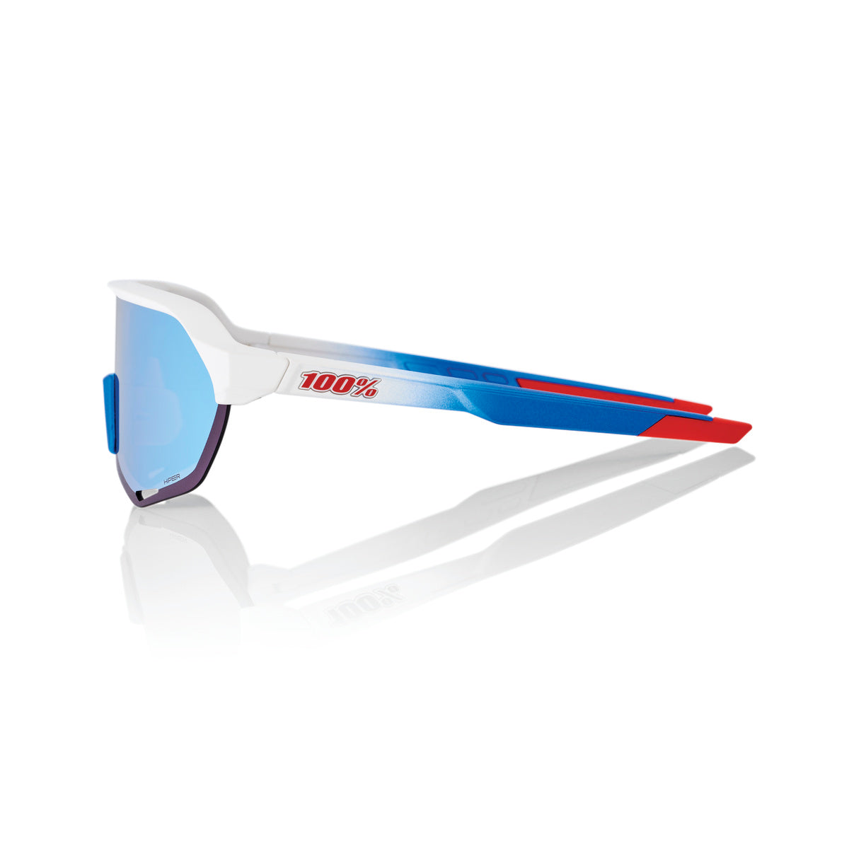 S2 - TotalEnergies Team Matte White / Metallic Blue - HiPER Blue Multilayer Mirror Lens